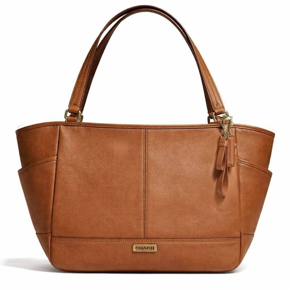 COACH Carrie Brown Leather Shoulder Bag Tote